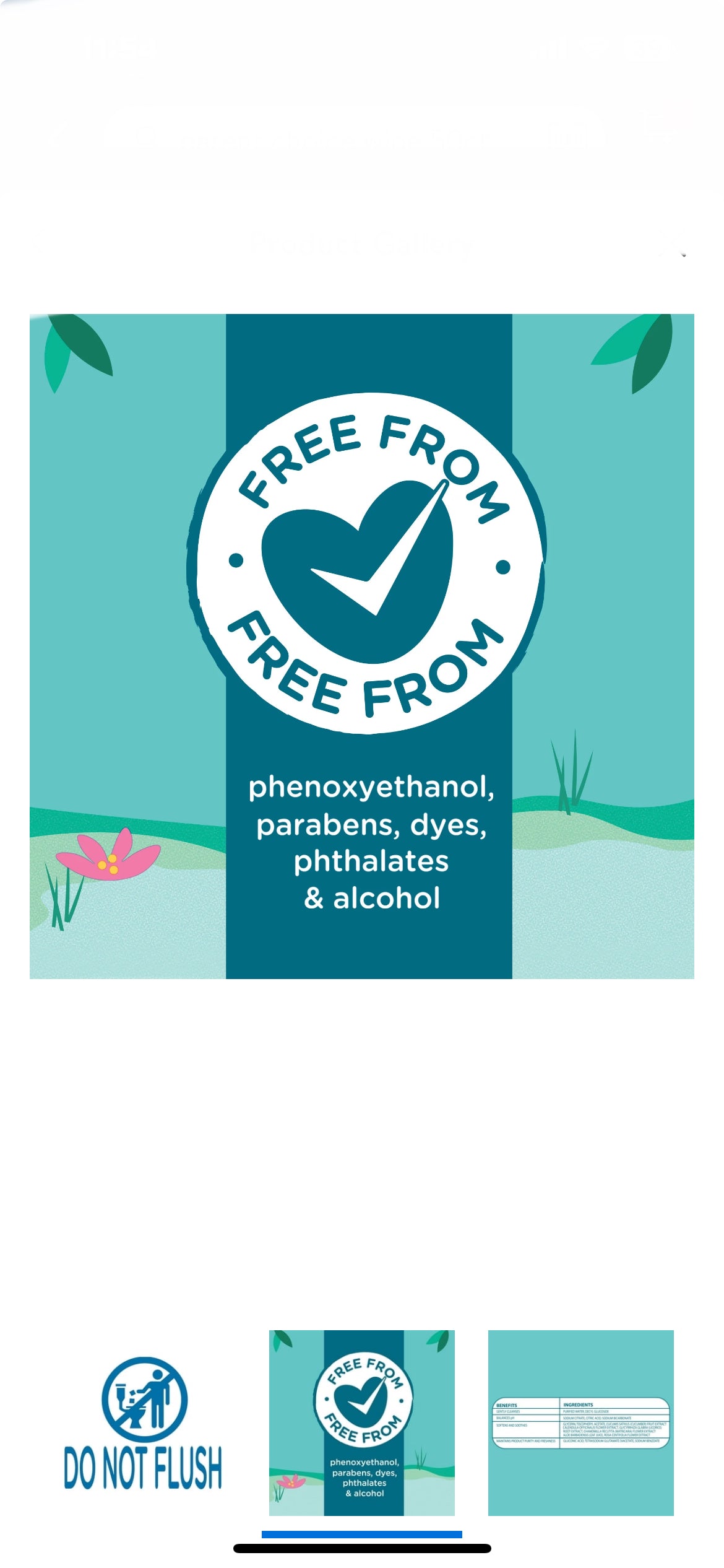 Parent's Choice Fragrance Free Baby Wipes  50ct Travel Pack image 2