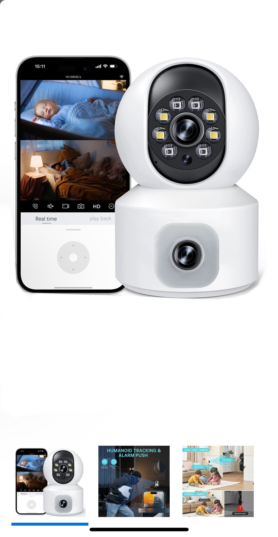 GPED Baby Monitor with Dual Camera image 1