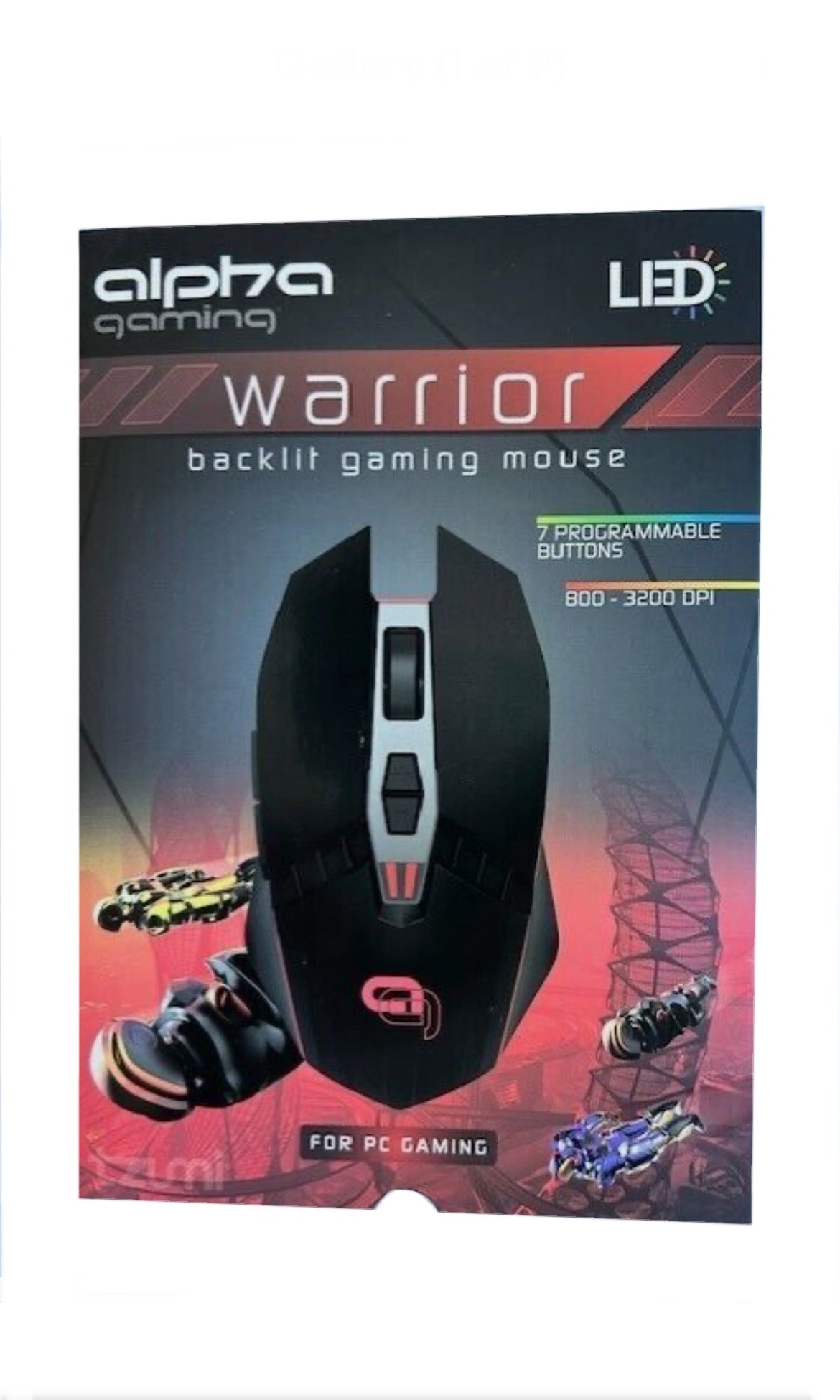 Alpha Gaming WARRIOR Backlit Gaming Mouse, Model 6380 image 0