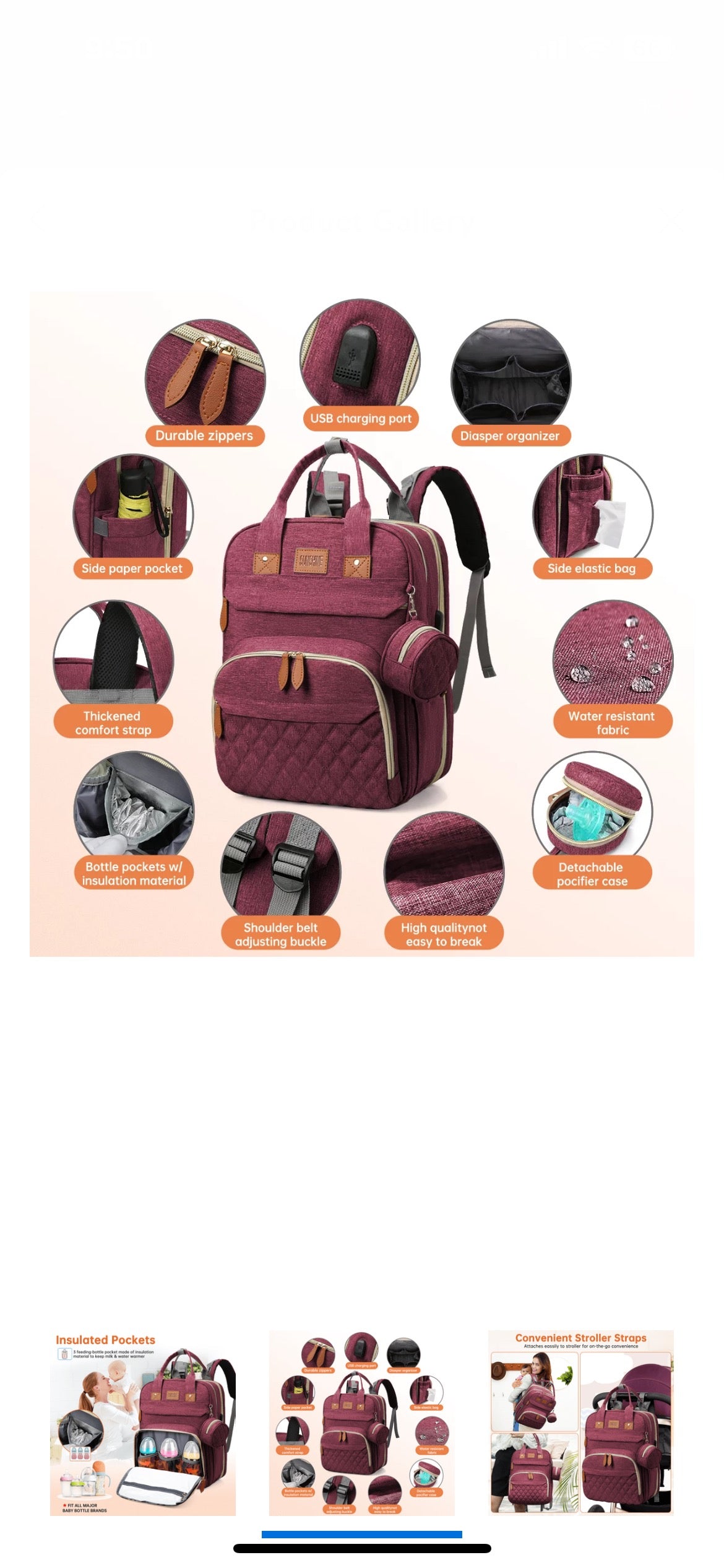 Diaper Bag Backpack image 1