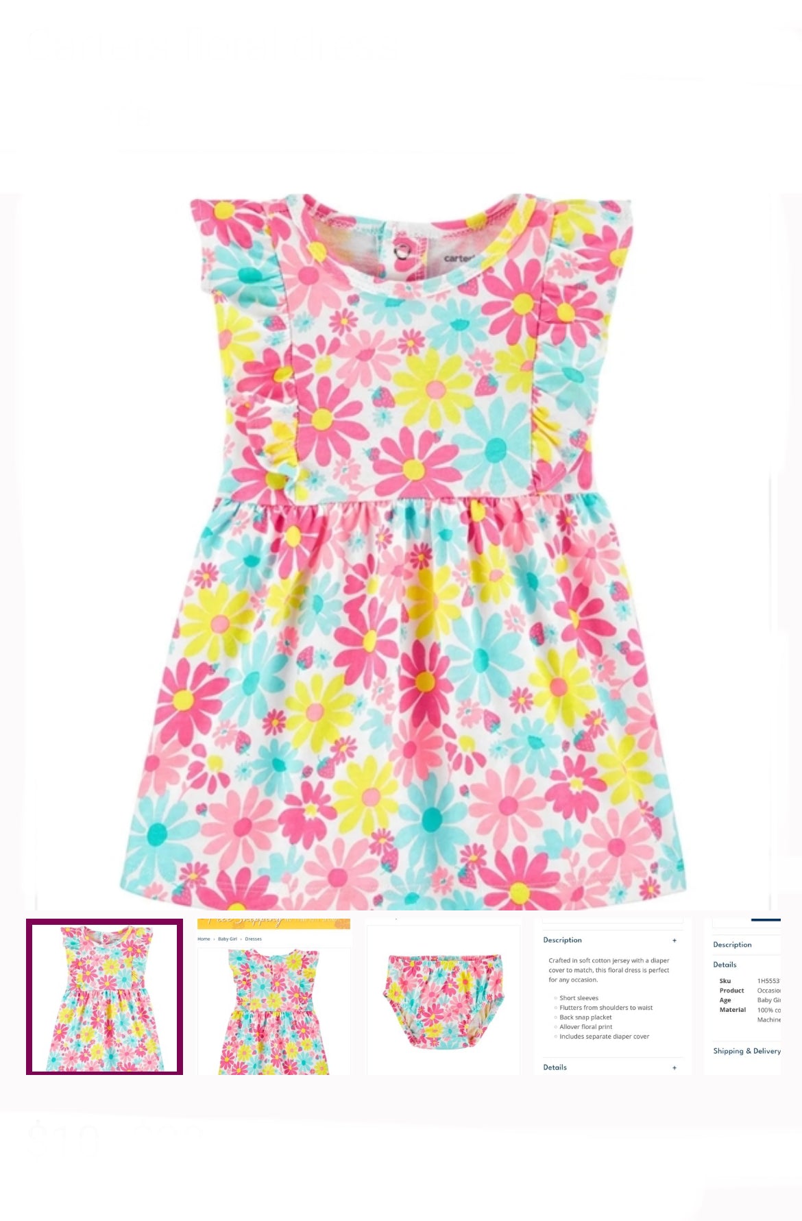 Carters 2pc Floral Dress image 0