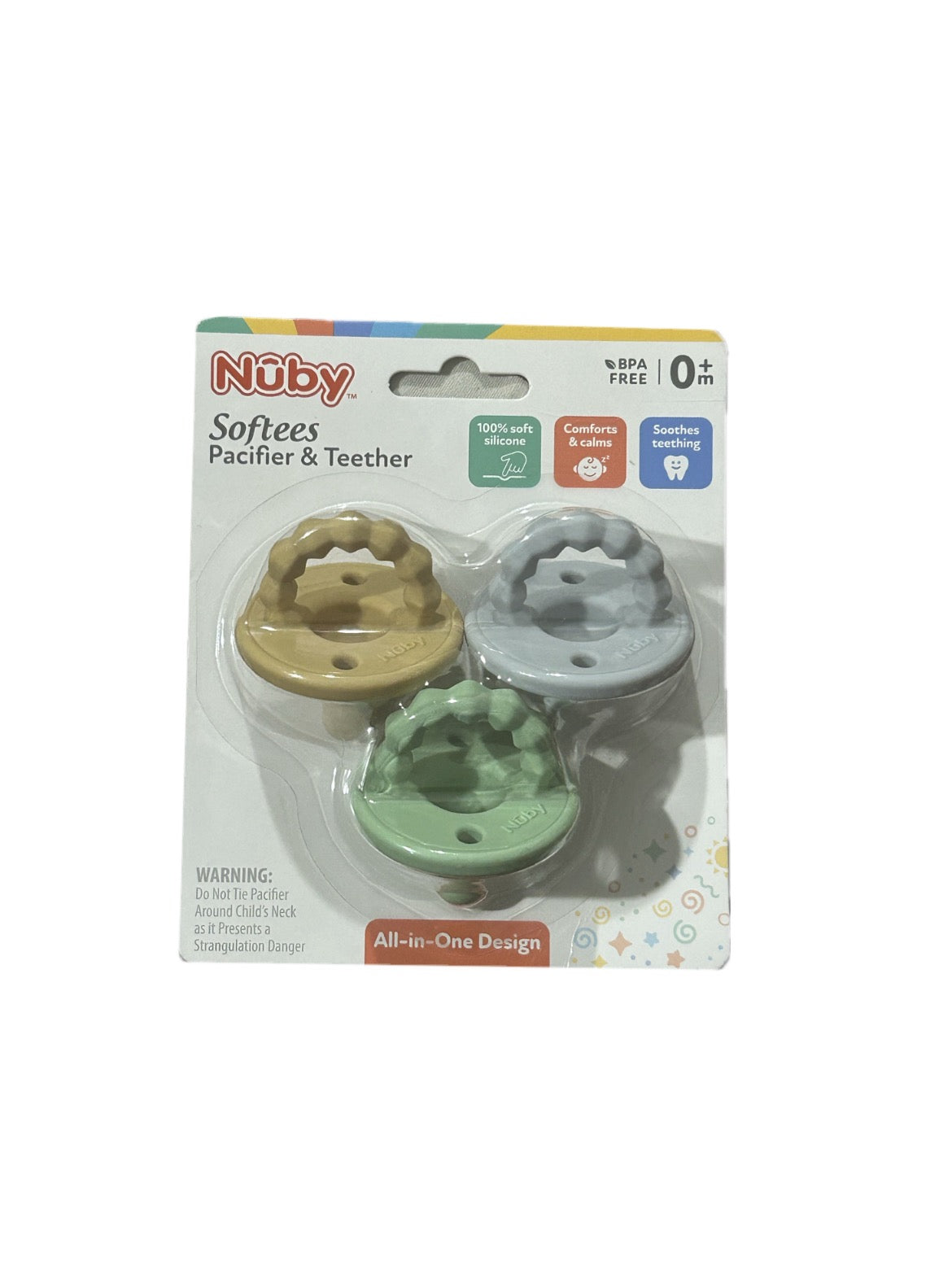 Nuby Softees Pacifier & Teether image 0