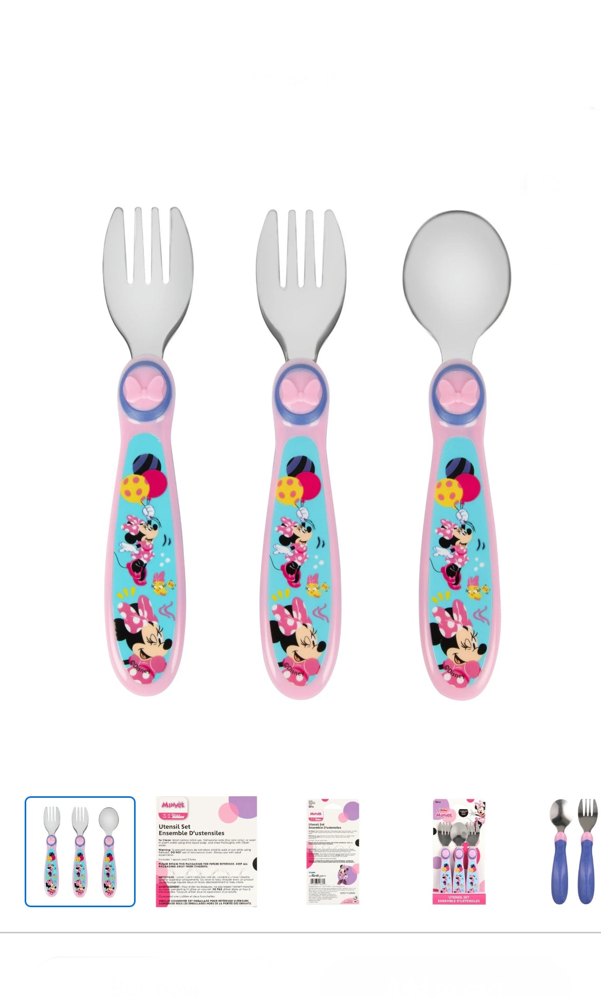 The First Year - Disney jr Minnie Stainless Steel Utensil Set image 0