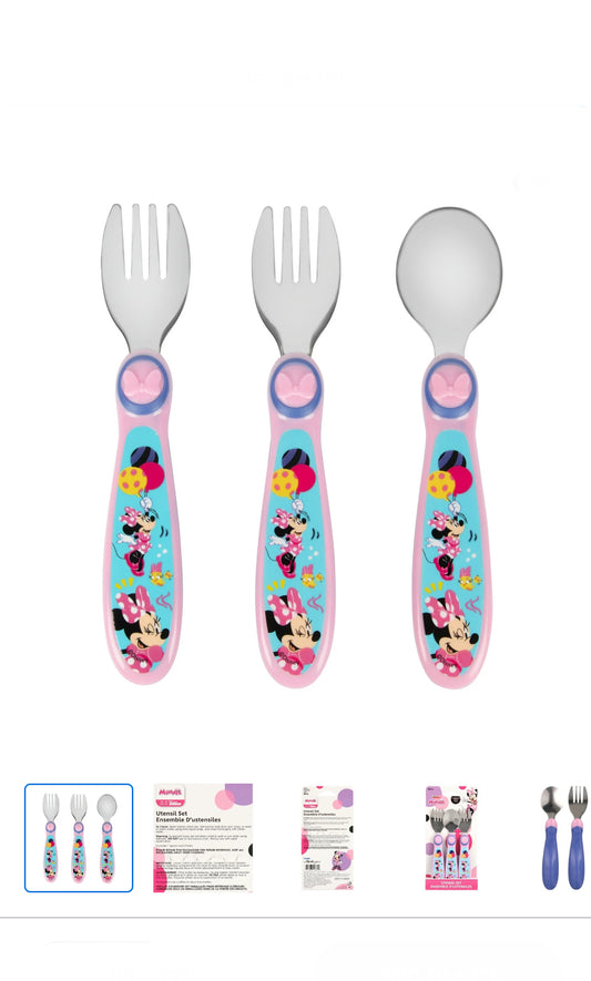 The First Year - Disney jr Minnie Stainless Steel Utensil Set image 0
