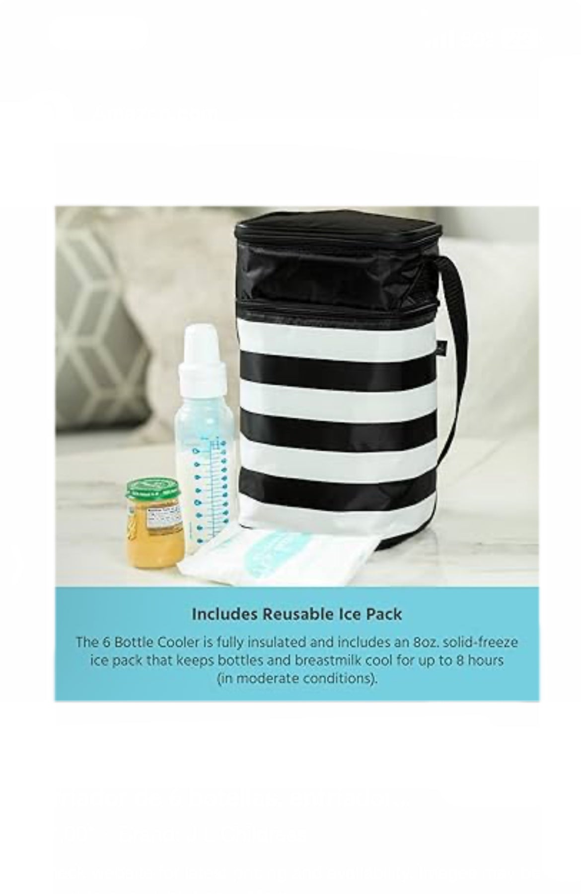 J.L. Childress 6 Bottle Cooler, Insulated Breastmilk Cooler & Lunch Bag for Baby image 1