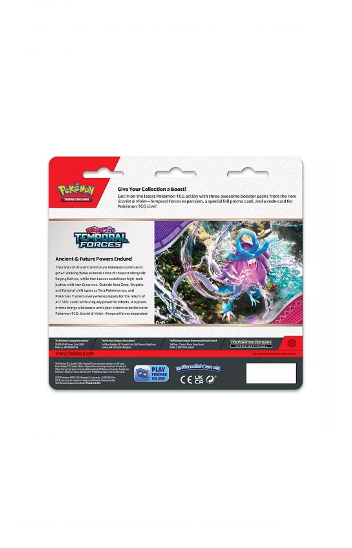 2024 Scarlet Violet S5 Temporal Forces 3pk Blister image 1