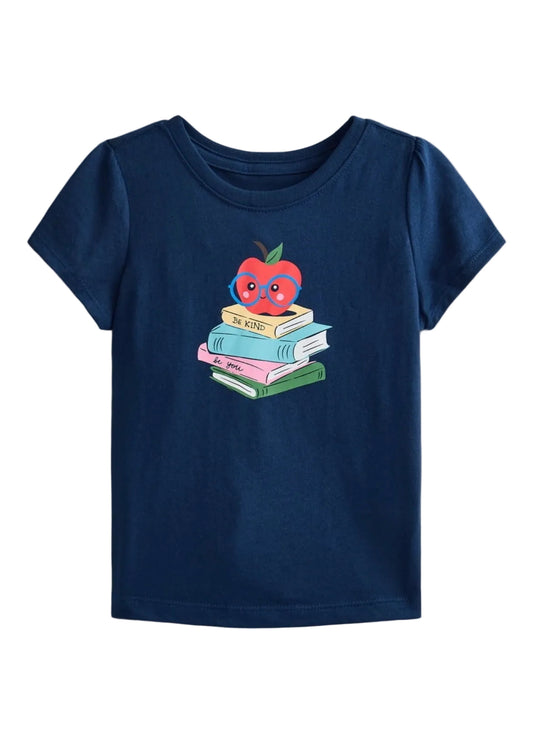 Wonder Nation Toddler Girls Graphic Tee with Short Puff Sleeves