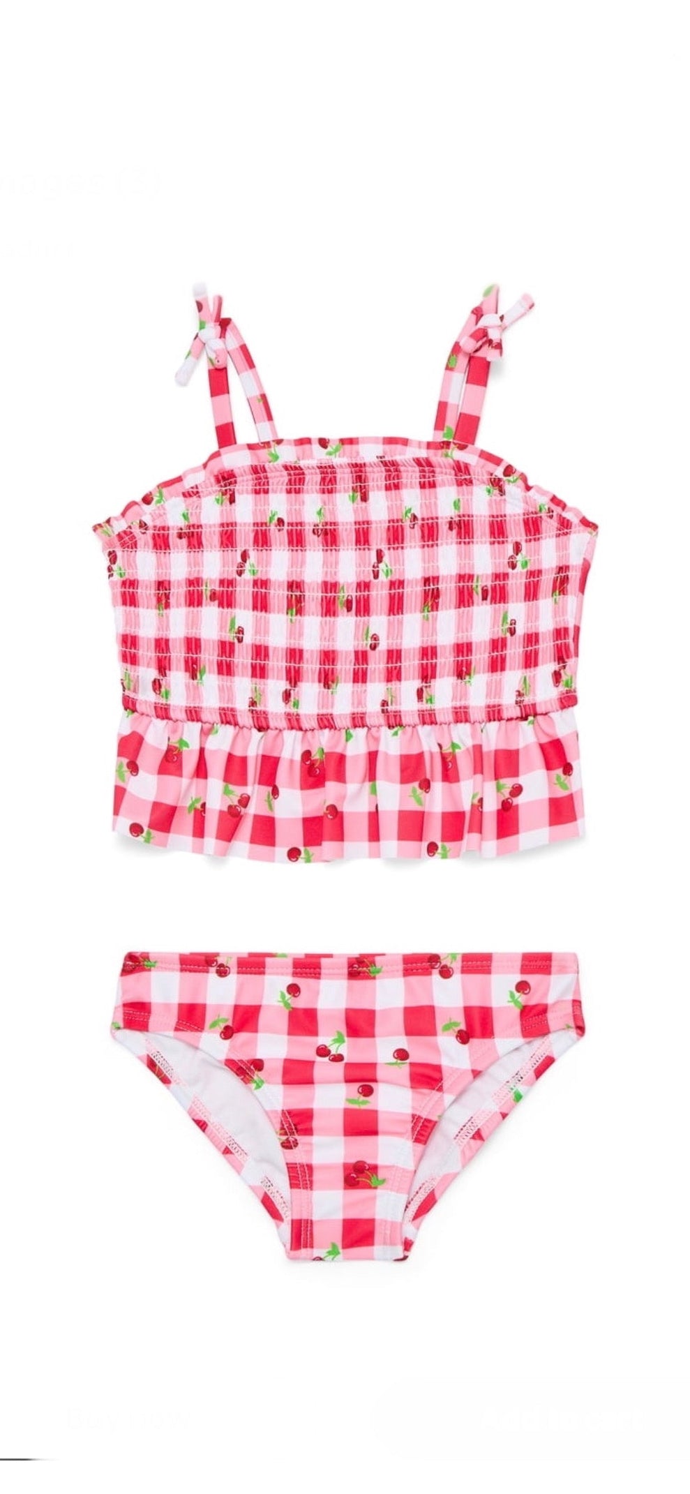 Wonder Nation Toddler Girl Ruffle Swim Set Tankini, 2-Piece