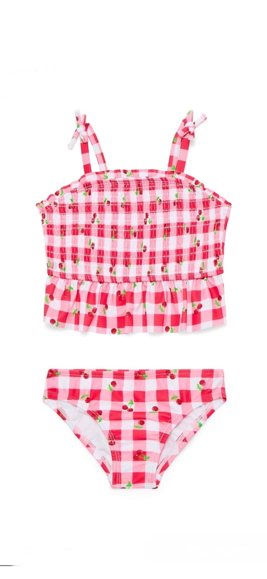 Wonder Nation Toddler Girl Ruffle Swim Set Tankini, 2-Piece